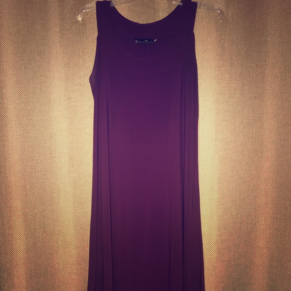 Purple dress.